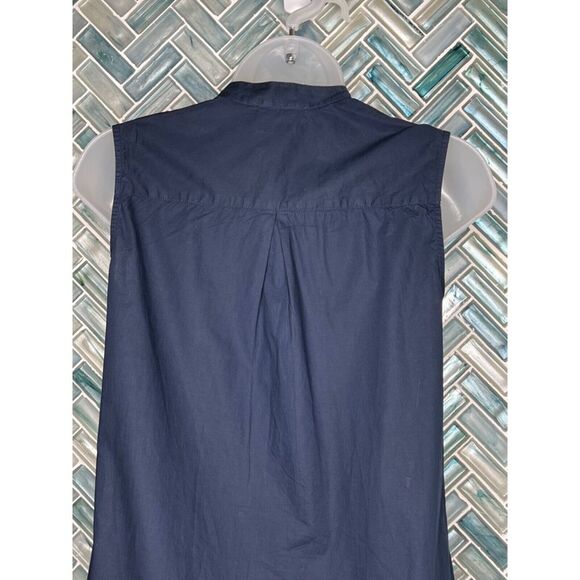 WOMENS Tommy Hilfiger NAVY BLUE SLEEVELESS 100% COTTON POCKETS SHIFT DRESS SZ 2 - Picture 6 of 10